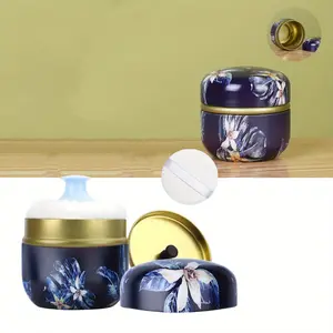 Body Powder Puff and Container, 3.15" Portable Empty Body Powder Container for Baby Women's Loose Dusting Powder, Powder Case Box with Lids for Bath, Travel and Home Use