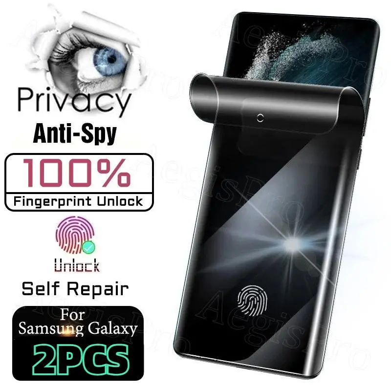 Self Repair Privacy Film for Samsung Galaxy S25 S24 S23 S22 S21 S20 Plus Ultra  FE  Note 20 10 S10e Anti-Spy Screen Protector