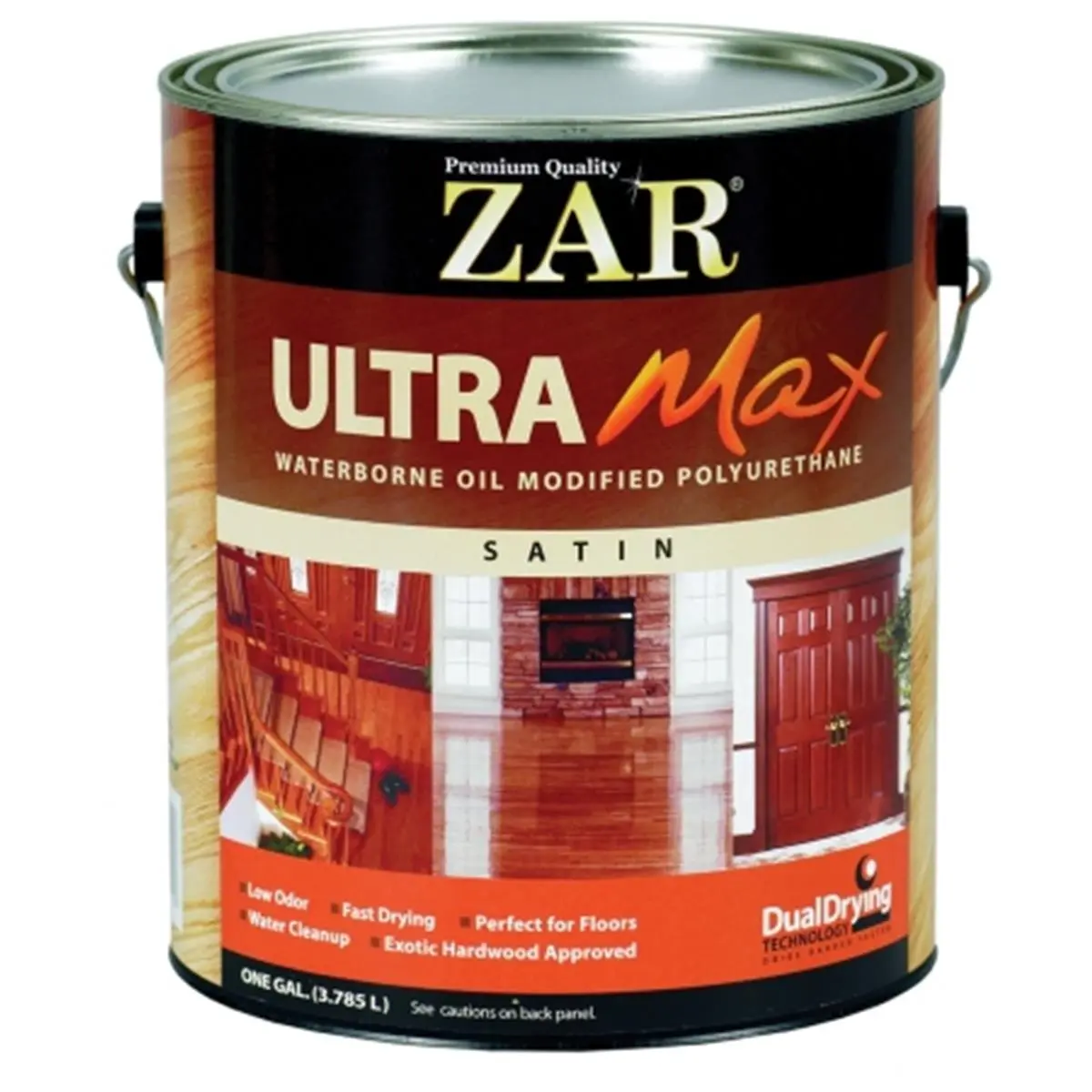 212 MAIN United Gilsonite Satin Zar Interior Waterborne Oil-Modified Fast-Dry Dual Drying Floor Coating, 1 Gal, Pack of 2, Environmentally Safe, Low Odor for Floors