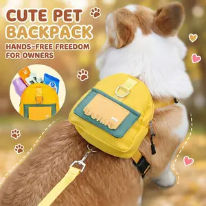 Cartoon Pet Backpack Harness for Dogs and Cats Adjustable No-Pull Vest with Escape-Proof Design Water-Resistant Outdoor Walking Pet Carrier Multi-Adjustable H-Shaped Structure