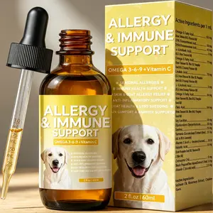 Stop Dog Scratching & Shedding! Omega 3-6-9 + Vitamin C Liquid Supplement - Natural Allergy Relief & Immune vision Support for All Breeds Dog allergies treatment Sensitive skin dog supplement Dog seasonal allergy relief Dog dry skin treatment