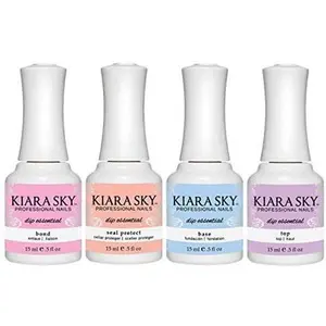 Kiara Sky Dip Powder Essentials 1-4 Kit - INCLUDES: BOND 15ml, BASE 15ml, SEAL PROTECT 15ml and TOP COAT 15ml