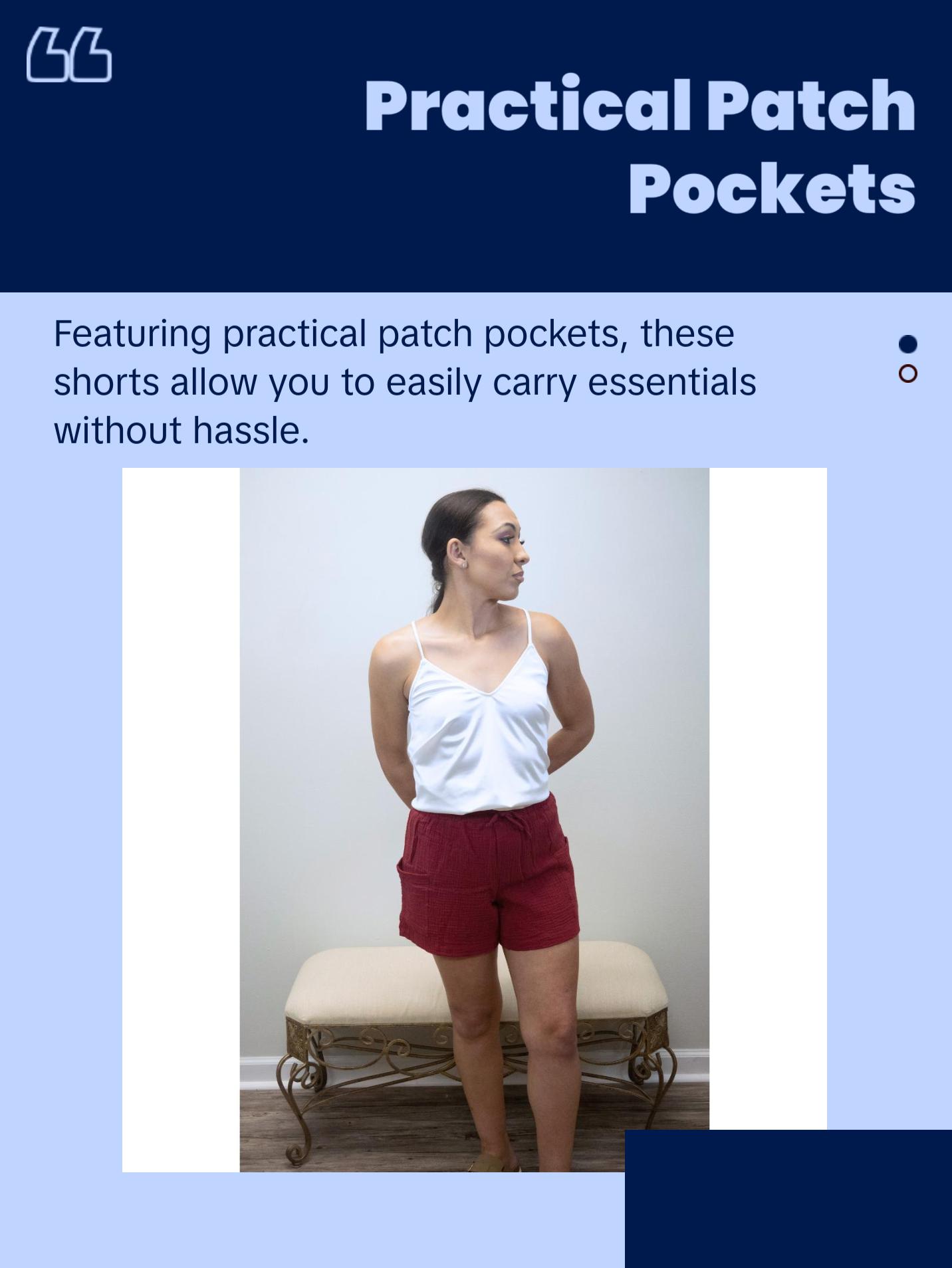 Lana Cotton Drawstring Shorts (Garnet)