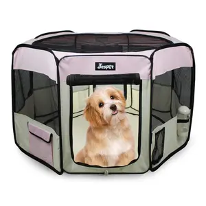 212 Main PPP-45PK 45 in. Soft Pet Playpen, Pink & Creamy White - Medium