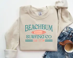 Beach Bum Sweatshirt Summer Tshirt Trendy Beach Shirts for Women Summer Vacation Shirts Preppy Clothes Beach Bum
