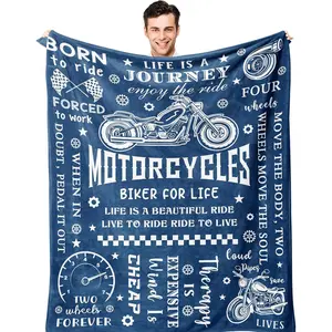 Motorcycle Gifts for Men, Gifts for Motorcycle Riders Men, Gifts for Motorcyclist, Born to Ride Forced to Work Throw Blanket 60"x50"