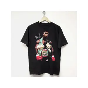 Vintage Mike Tyson Champion Belts Signature Graphic T-Shirt | Boxing Legend Retro Streetwear Casual Tee for Men & Women