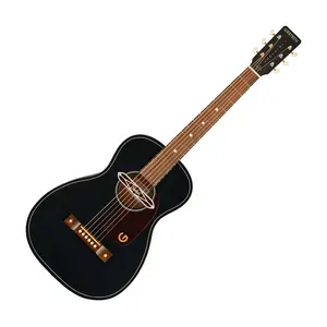 Gretsch Jim Dandy Deltoluxe Parlor Acoustic Electric Guitar, Black Top