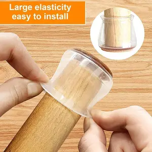 Chair Rubber Universal Leg Protectors for Hardwood Floor Fits All Shape Chair Mat for Wood and Tile Floors Square Cover Furniture Heavy Duty Flooring Protection