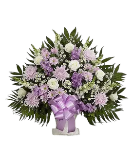 Shop Sympathy Flower Arrangement - Lavender & White Basket