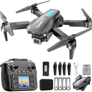 tongli Upgraded RC Quadcopter Drone with Large LCD Screen Remote Control, Dual HD Cameras, WiFi FPV, Foldable & Portable, One-Key Takeoff & Landing, Stunt Flips, Festival Gift for Kids 8-14 Years Old