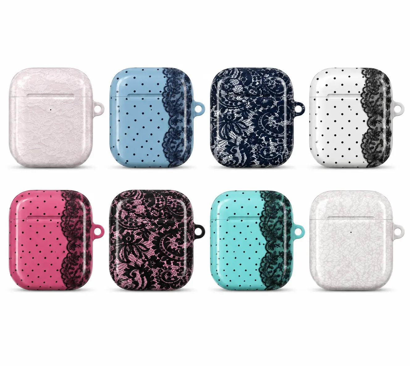 Lace AirPods Case, Polka Dot Floral Earbuds Cover, Vintage Lace Pattern Protective Case, Cute Girly Case for AirPods 1 2 3 4 & Pro 1 2 3,  Gif for her