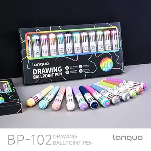 Blue Fruit Round Ballpoint Pen Set, 12 Pieces/12 Colors, Soft Grip Press Multifunctional Color Pens for Kids Writing Notebooks Office Stationery Supplies Writing Tools
