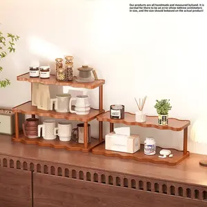 Creative Wave Shaped Storage Rack, Multi-Layer Vertical Organizer, Space Saving Display Shelf Decor for Living Room, Balcony, Office, Kitchen, Room Accessories