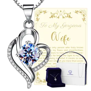 Lumirra Anniversary Gift for Wife 1 Carat Moissanite Necklace