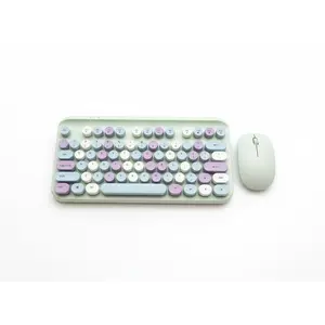 Poppy Wireless Keyboard and Mouse (Green, purple, white)