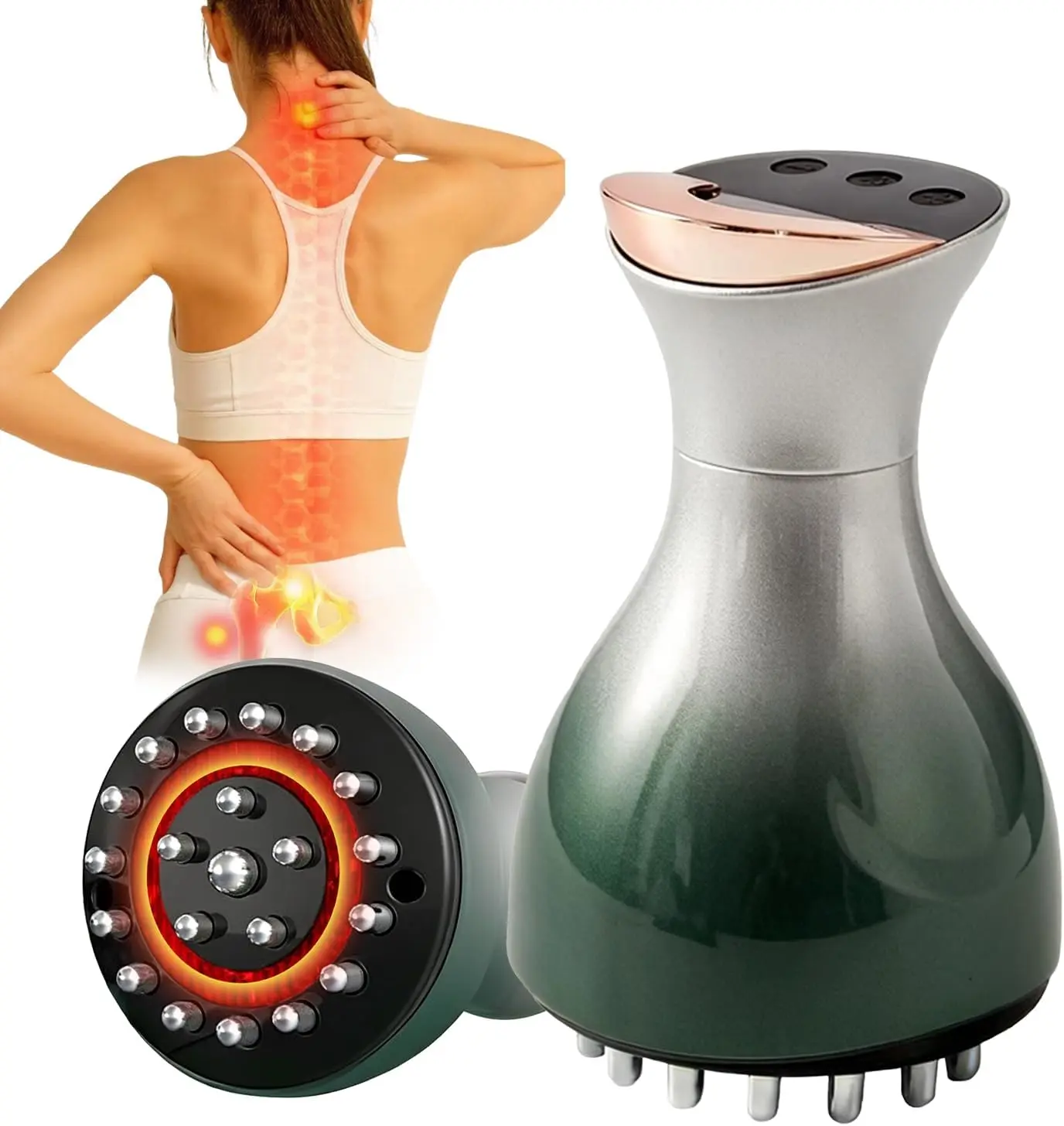 Meridian Massage Brush, , Handheld for Neck Back Shoulder Green
