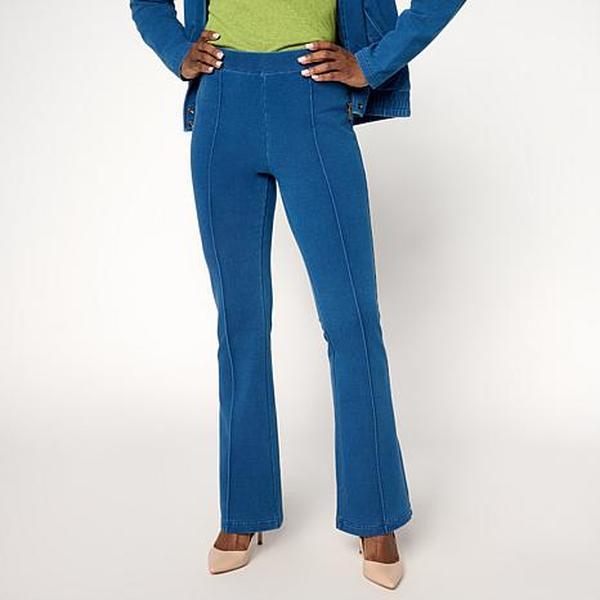 DG2 by Diane Gilman Knit Flex Pull-On Pintuck Bootcut Pant