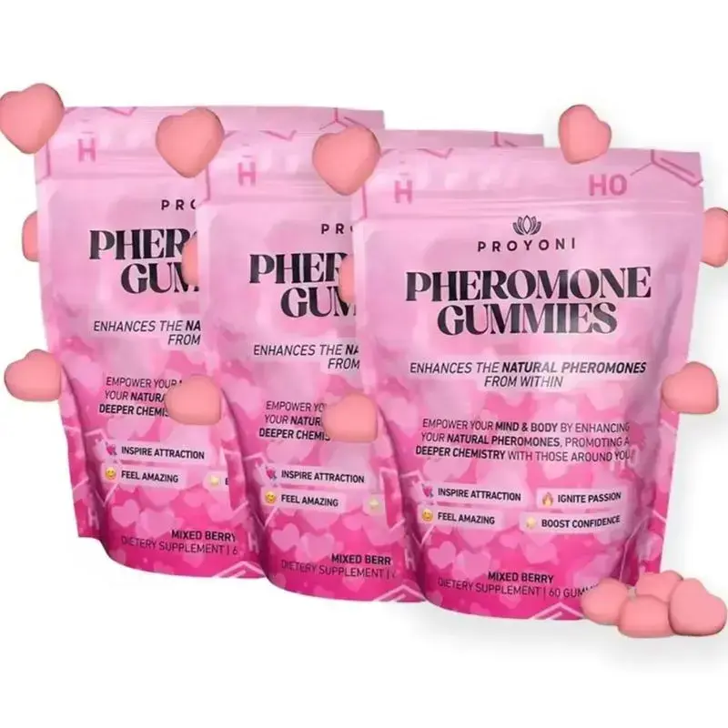 【3 pack】Women's Edible Pheromone Vitamin Gummies, Chewable Beauty Products - Natural Pheromone Boost, Feminine Probiotic Support, Mixed Berry Flavor, 60 Count, GMO Free, Immune & Eye Health Supplement
