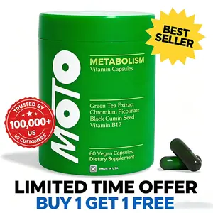 2x MOTO Metabolism Vitamin Capsules I 60 Vegetarian Capsules I Contains Green Tea Extract + Vitamin B12
