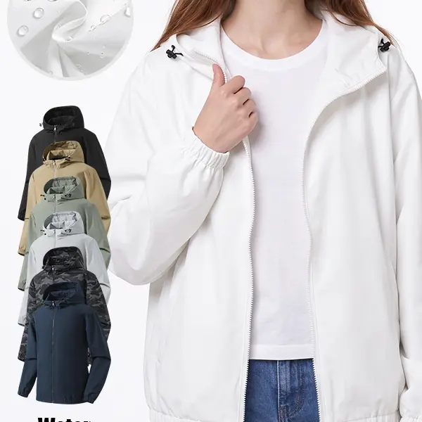 Women’s Hooded Waterproof Jacket – Wrinkle-Resistant, Wear-Resistant Casual Zip-Up Outdoor Travel Top, Available in Multiple Colors, Windproof and Versatile
