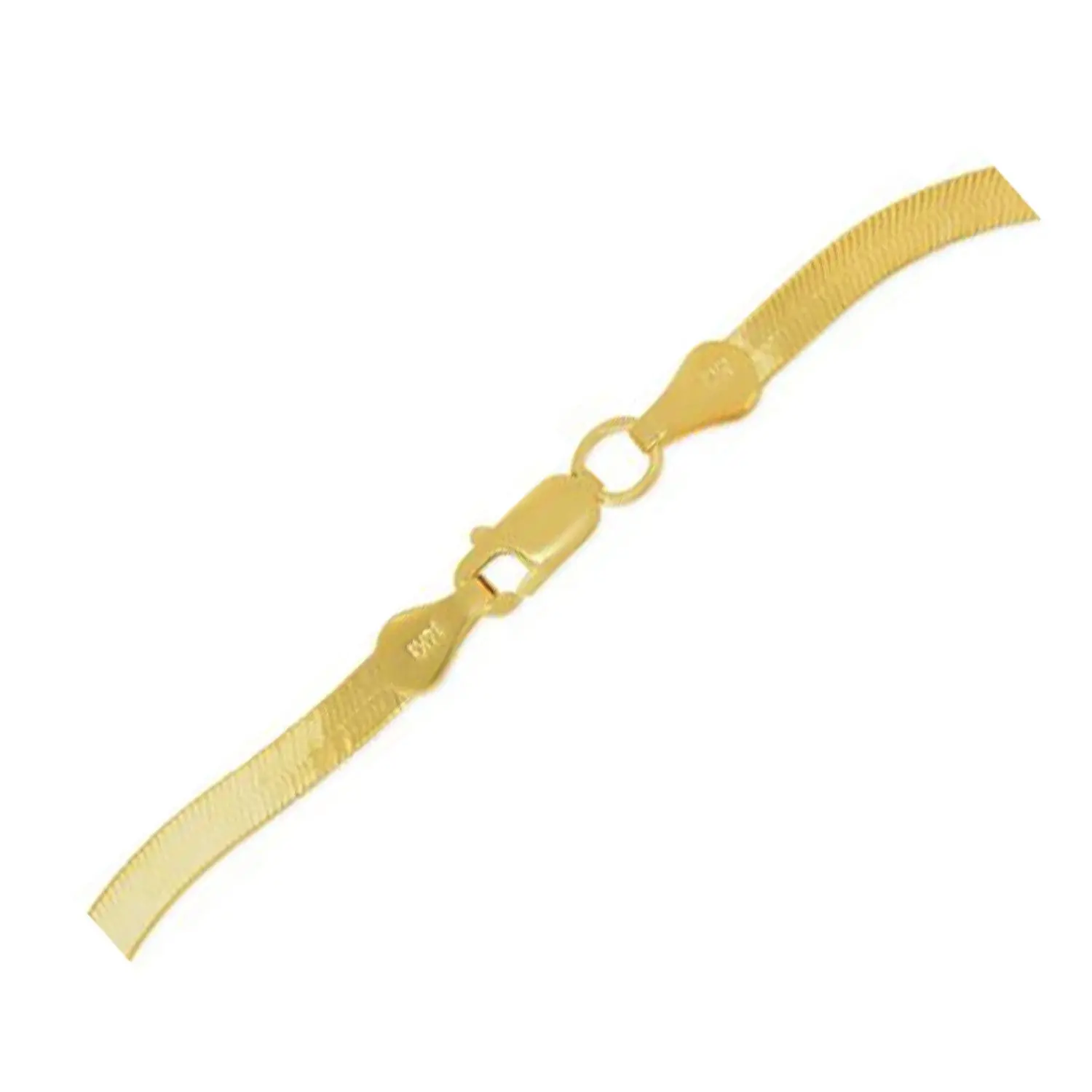 14K Yellow Gold Super Flex Herringbone Anklet 1.50mm | Solid Gold, 10"