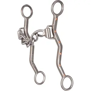 Classic Equine Rickey Green Chain Shank Bit - 5" Mouth, 7" Cheeks - Team Roping Control & Balance