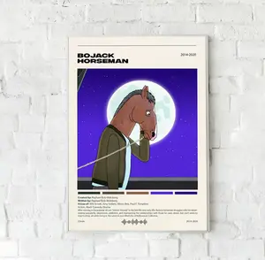 BoJack Movie Horseman Animated Tv Series Poster, Horseman Cartoon Print Minimalist Poster, Gift For Adult, Him, Her, Film Fan Decor Unframed