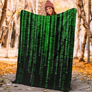 FRANALA Creative Matrix Code Blanket, Suitable for Sofa, Bed, Camping, Office, and Travel Gift Blanket, All-season Multi-purpose Blanket, Fun Gift