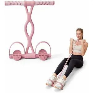 Pedal Resistance Band, Thick Elastic Tension Rope with Handles, Sit-Up Pull Rope Fitness Equipment for Leg, Arm, Abs, Waist, Home Gym & Yoga for Women & Men