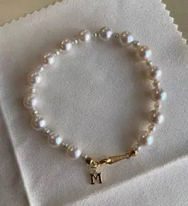 Natural freshwater pearl powder ak. 3-7mm full pearl Bracelet.