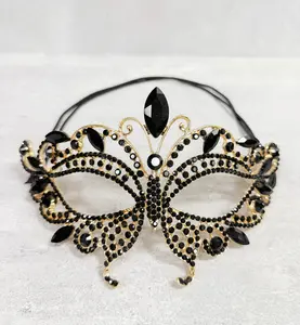 Gold Masquerade Mask for Wedding Party Eye Mask Cosplay Costume Masquerade Ball Mardi Gras Prom Crystal Rhinestone Alloy Comfortable
