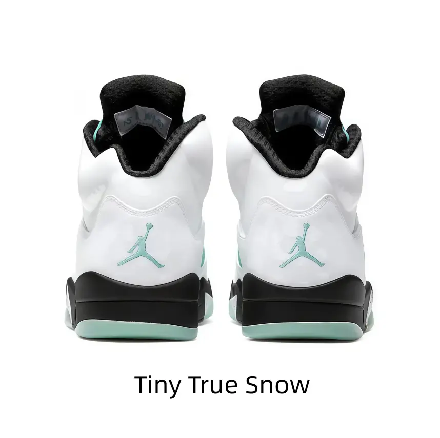 Minimalist retro streetwear high-top basketball sneakers with sleek solid white base and delicate mint green accent details, lightweight shock-absorbing foam sole and thick black inner padding, perfect for spring summer casual fits and dating looks