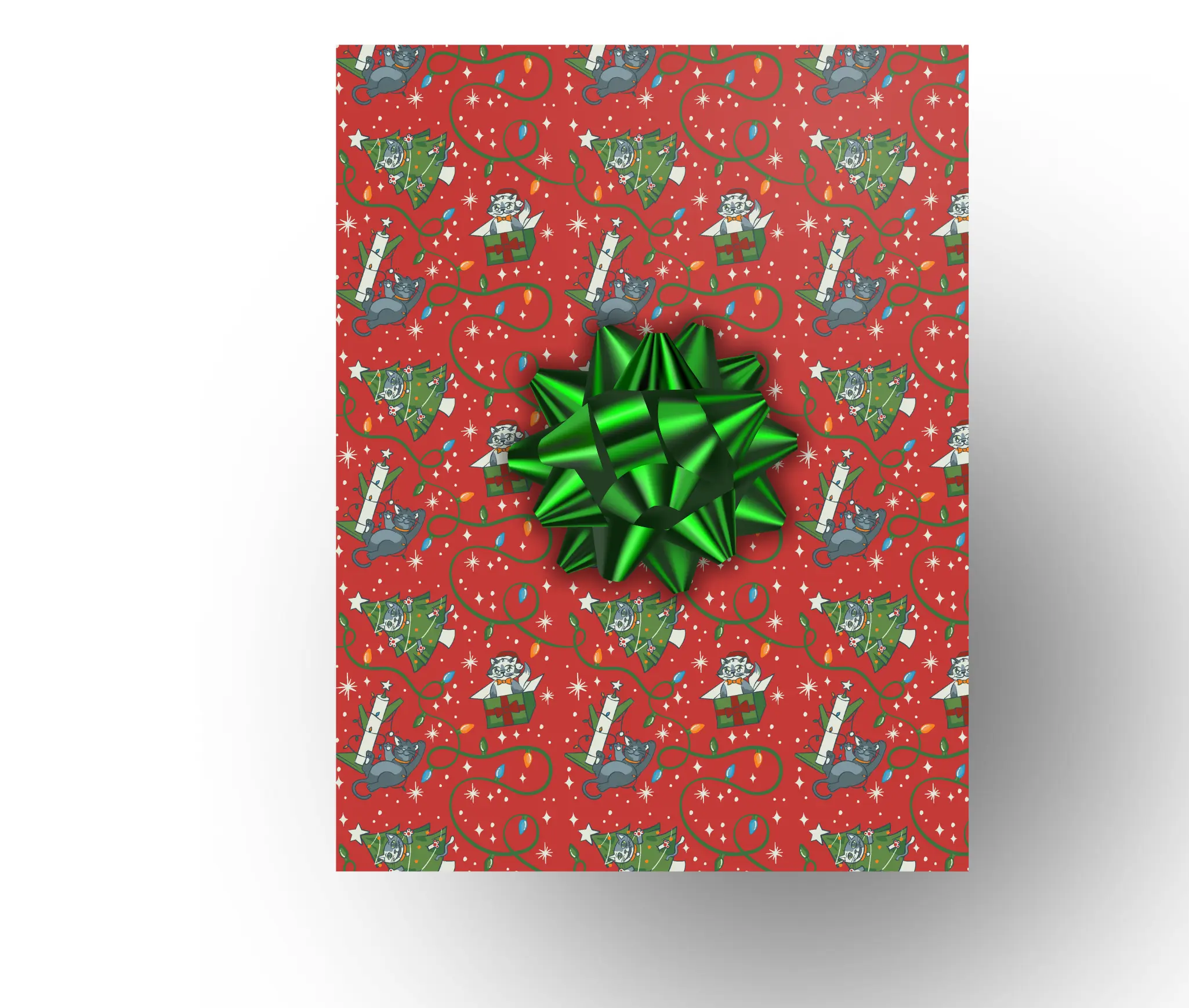 Best Friends Animal Society Wrapping Paper - 100% Recyclable and Compostable - Meowy Catmas