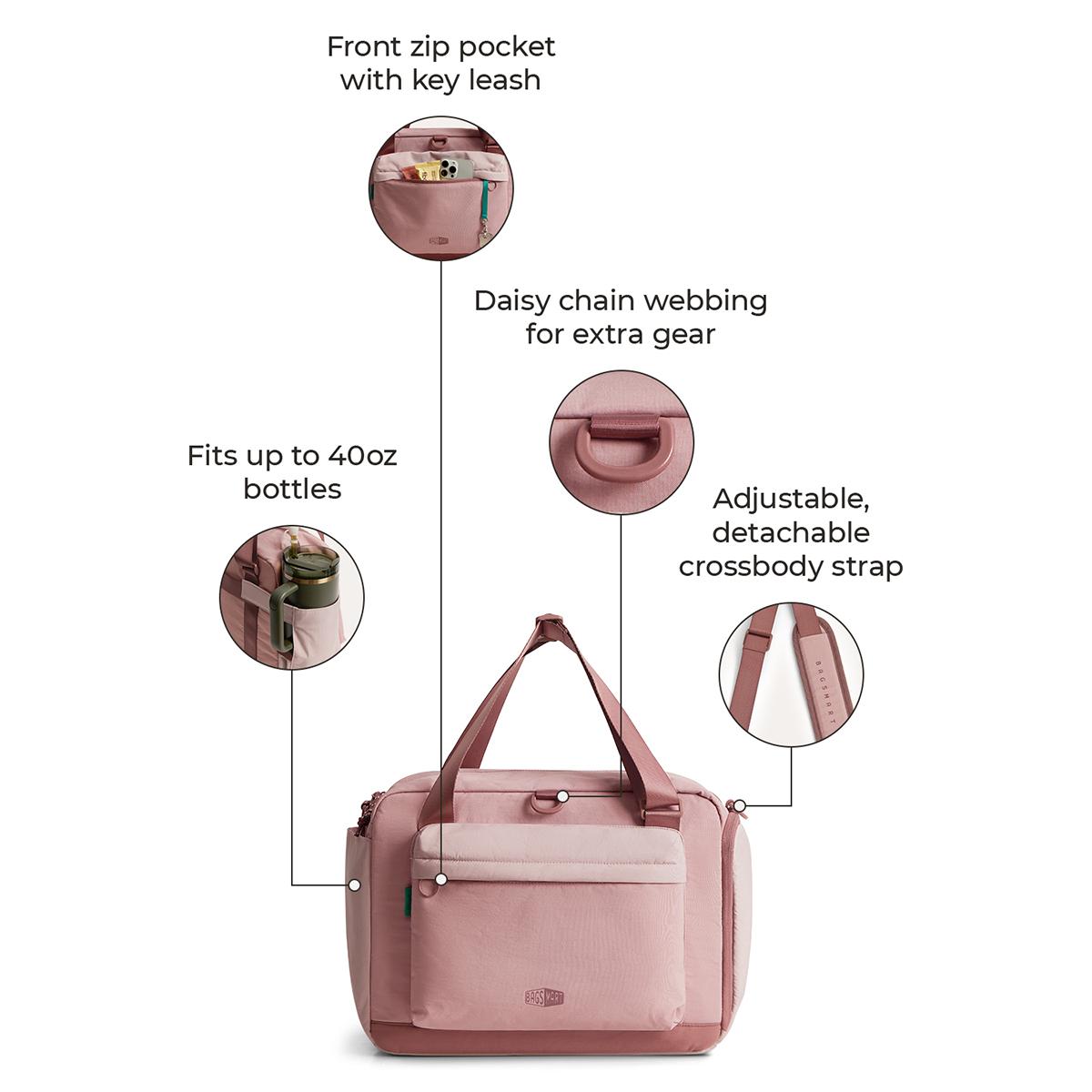 【NEW IN】BAGSMART BAGSMART Crush Duffle Bag 22L Eco-Friendly with Side Storage & Dual Water Bottle Pockets for Gym Weekend Trips & Daily Commutes