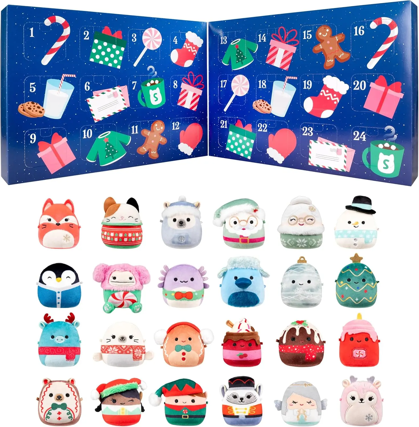Blind Box 24 Days Countdown Advent Calendar Mini Micromallows Style Soft Squish Figurine Set Holiday Surprise Gift Box For Children Daily Collection Party Decor