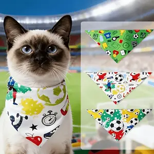 Funny Pet Sports Soccer Theme Party Decorations Triangle Scarf, (Cats And Dogs) Pet Additions, Photography Props, Pet Supplies, Adjustable Design, Suitable for Small to Large Breeds Holiday Pet Gear, Soccer Fan Gifts, Gifts for Pet Lovers