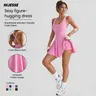 Hijesse Cross Back Tennis Dress with Built-in Shorts, Quick Dry Packable Golf Workout Outfit for Spring & Summer (Now $24.99 -50%)