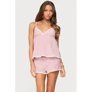 Danna Pinstripe Babydoll Tank Top