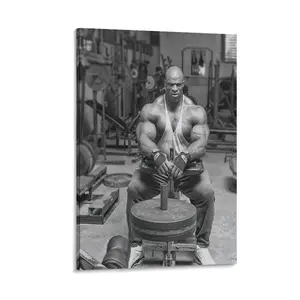 Elevate Modern Family Bedroom Decor with Ronnie Coleman's Vintage Bodybuilder Art. This Black And White Canvas Poster Is A Stylish Wall Art Choice. Canvas Poster Bedroom Decor Sports Landscape Office Room Decor Gift Frames Ornaments Artistic Decoration