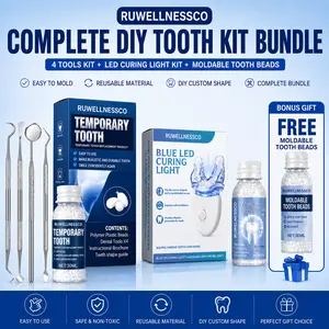 Moldable False Teeth, Teeth Repair Kit,Comes with 4 repair tools,Veneer teet,Shapeable Denture RepairPellets for Broken Teeth & Missing Teeth-Oral Care Product | Ideal for Films, TV Programs, Halloween, Various Dance Parties, Cosplay, Oral Gel