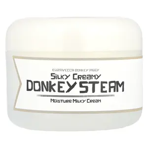Elizavecca Donkey Piggy, Silky Creamy Donkey Steam, Moisture Milky Cream, 3.53 oz (100 g)