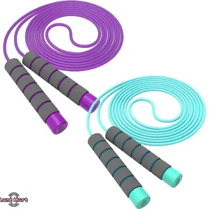 2-Pack Vibrant Adjustable Fitness Skipping Rope, Foam Grips for Comfortable Hold, At-Home Gym Equipment, Two-Pack