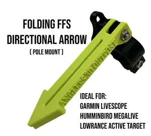Arrow pointer For Forward Facing Sonar Pole - Glow Stick Slot - Ideal for Livescope, Megalive, Active Target, Etc.