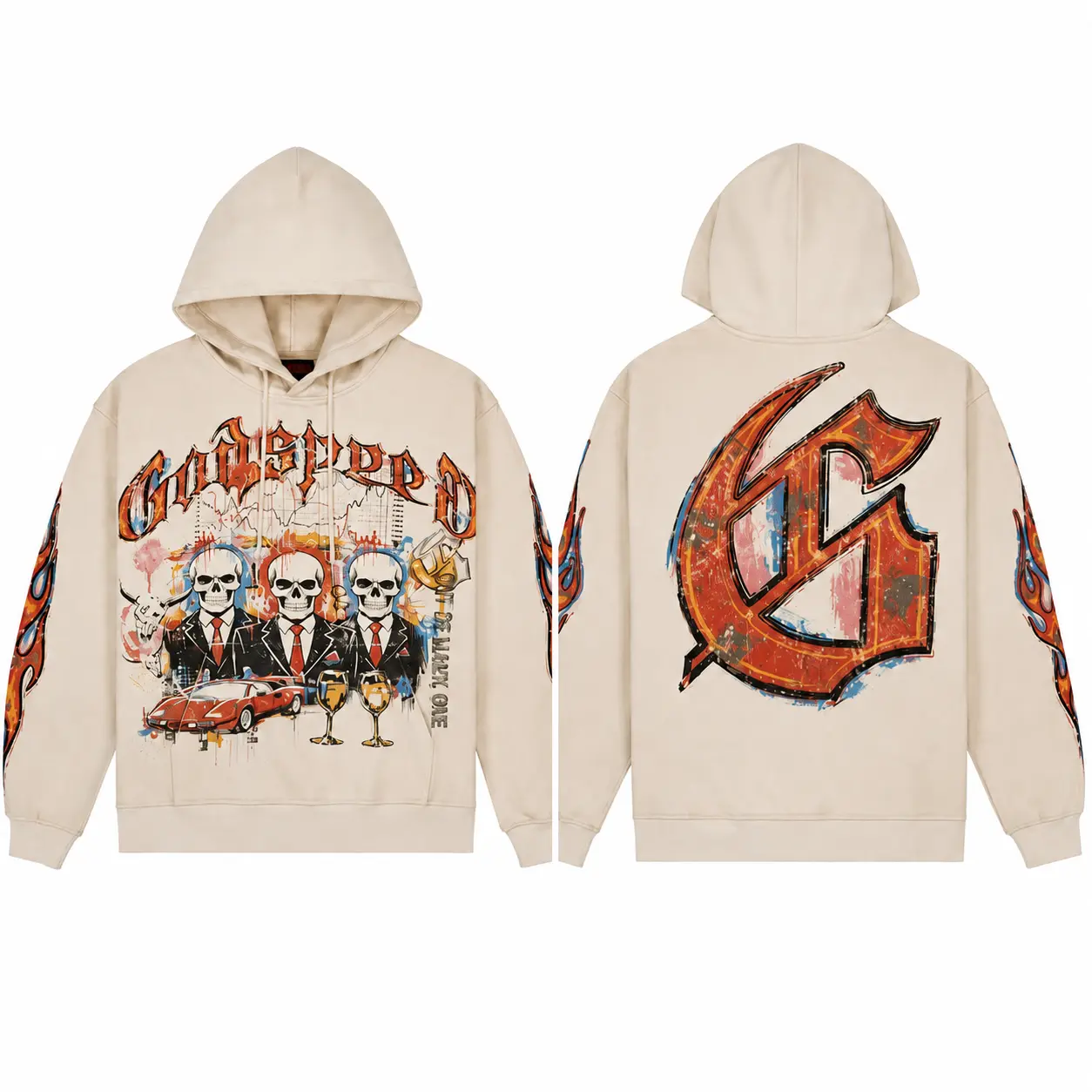 Godspeed Skeleton Business Graphic Hoodie