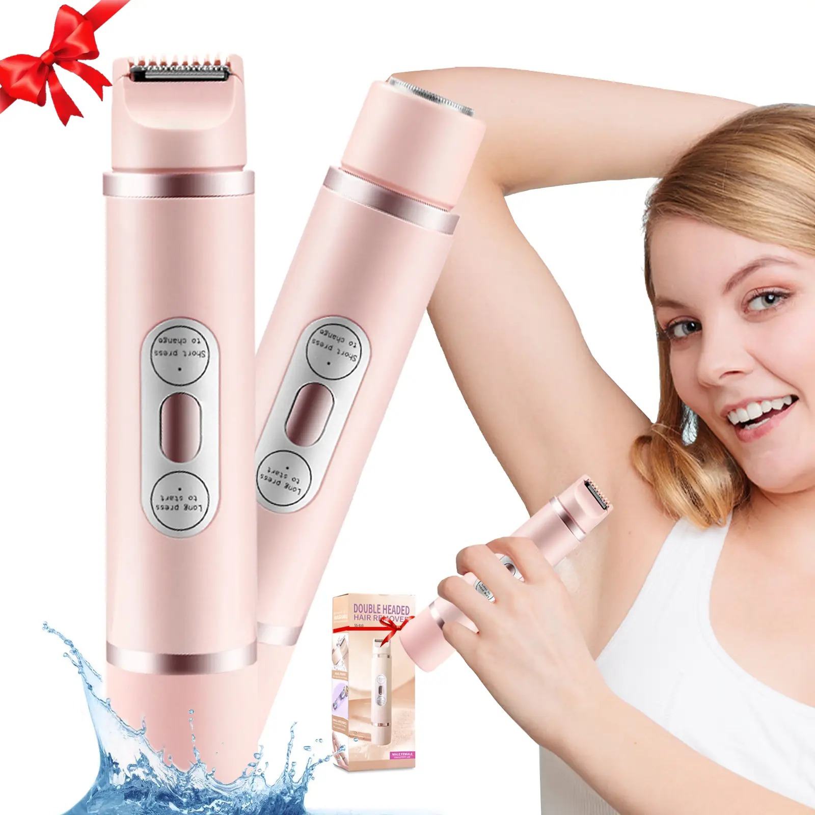 2 in 1 Electric Shaver for Women, Rechargeable Electric Shaver for Home & Travel, Cordless Portable Shaver Body Trimmer, Bikini Trimmer, Shaver Razors