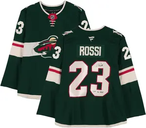 Marco Rossi Minnesota Wild Autographed Green Fanatics Premium Jersey with "Lets Go Wild" Inscription - Fanatics Authentic Certified