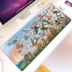 Studio Ghibli Anime Art Desk Mat - 3mm Thick, Rubber Base, Multiple Sizes, Precise Tracking, Extended Gaming Mouse/Keyboard Pad, Spirited Away Totoro Howl Moving Castle Design, Otaku Gift