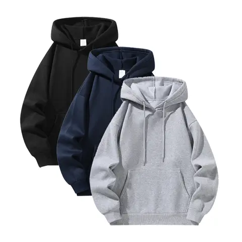ColorArea Men's Quarter Zip Drawstring Pullover Hoodie - Long-Sleeve Drop-Shoulder Basic Sweatshirt, Casual Loose Fit, Comfortable Street Style for Autumn, Menswear Tops, Sohochic (Zipper Detail)