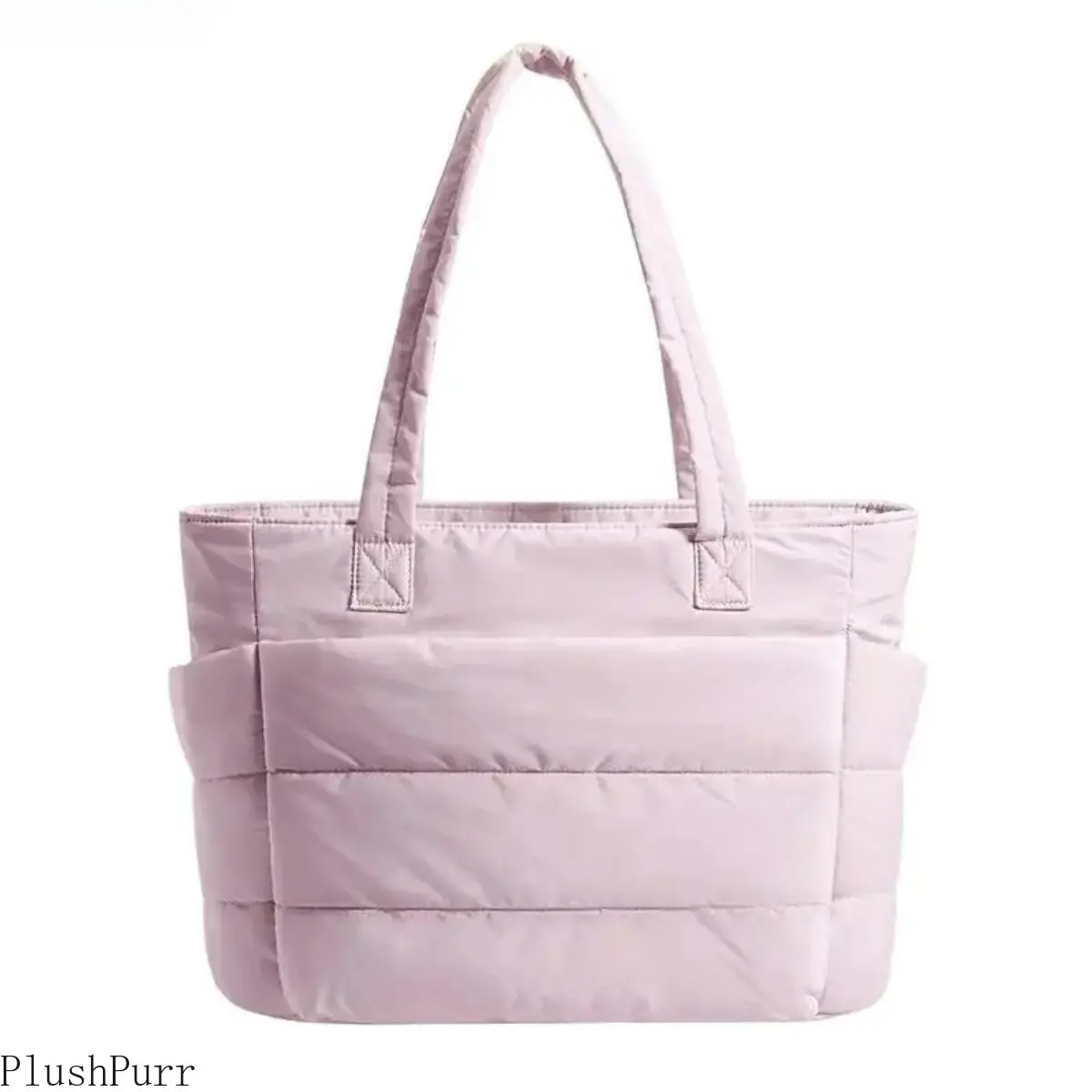 Women's Quilted Puffy Tote Bag - Quilted Purse, Lightweight 3-Size Laptop Work Bag with Multiple Compartments, Zipper for Travel, Tote Bags